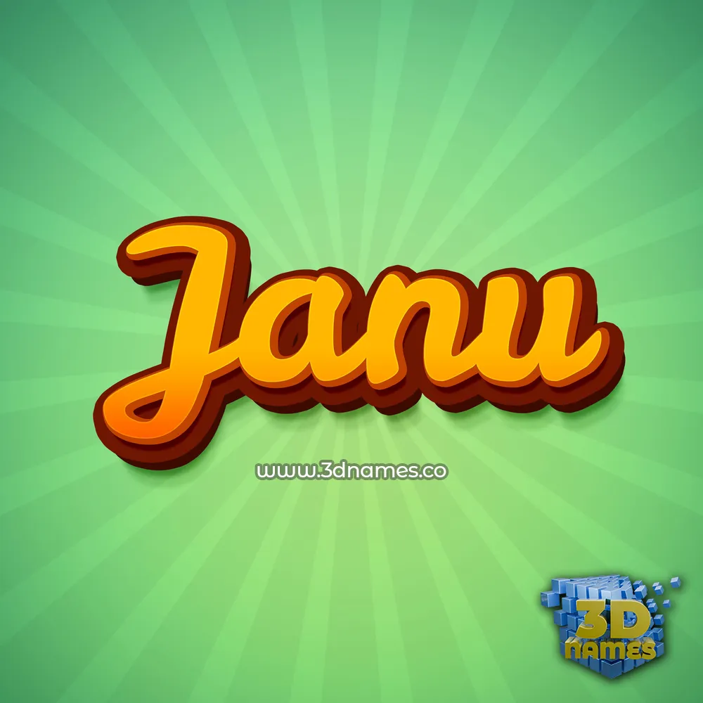 janu in Green Rays style - 3D name wallpaper
