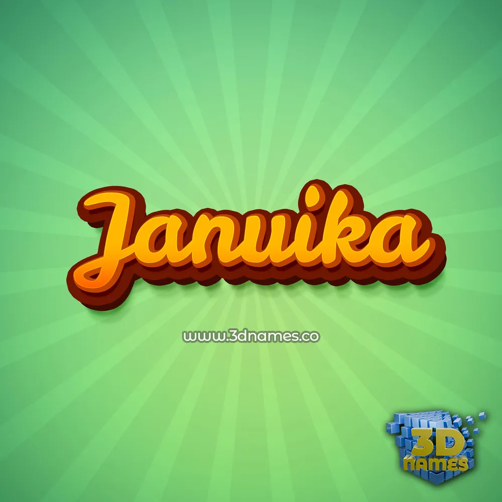 januika in Green Rays style - 3D name wallpaper