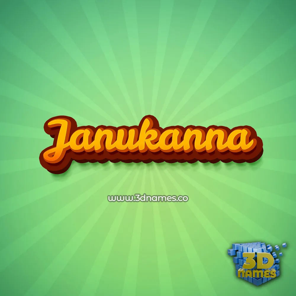 janukanna in Green Rays style - 3D name wallpaper
