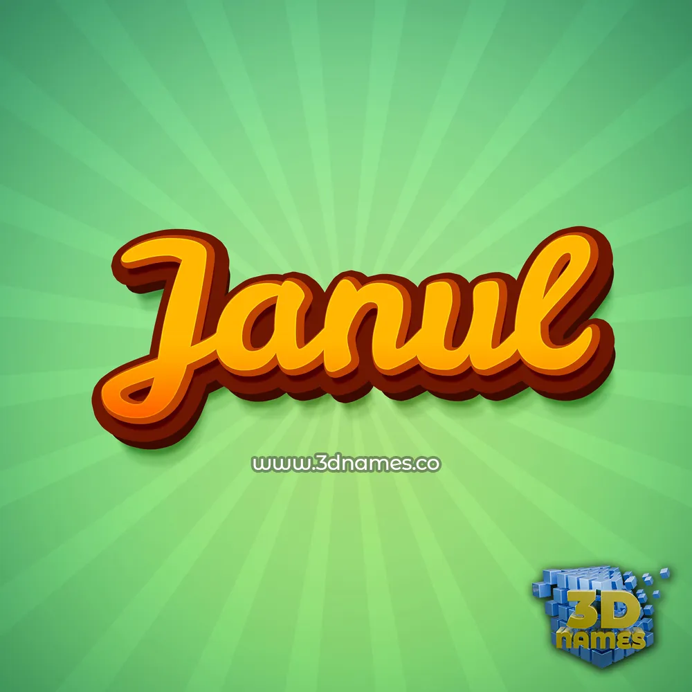 janul in Green Rays style - 3D name wallpaper