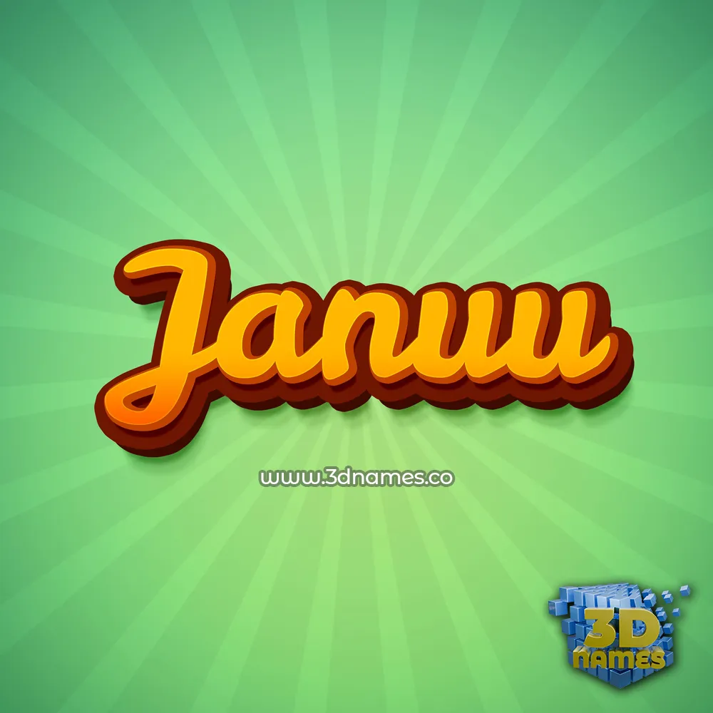 januu in Green Rays style - 3D name wallpaper