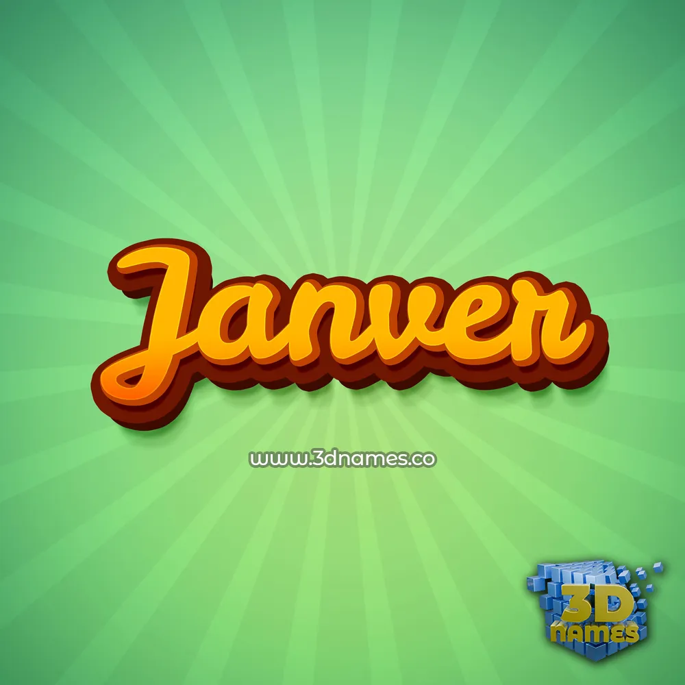 janver in Green Rays style - 3D name wallpaper