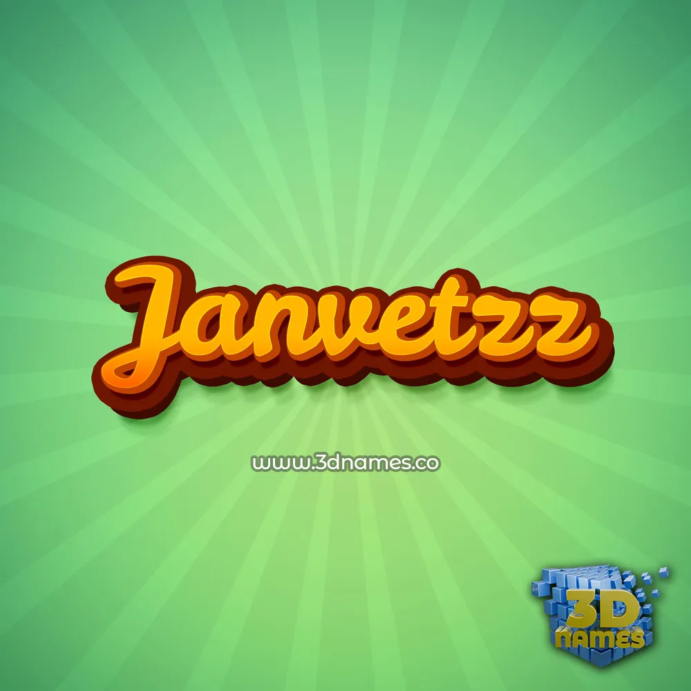 janvetzz in Green Rays style - 3D name wallpaper