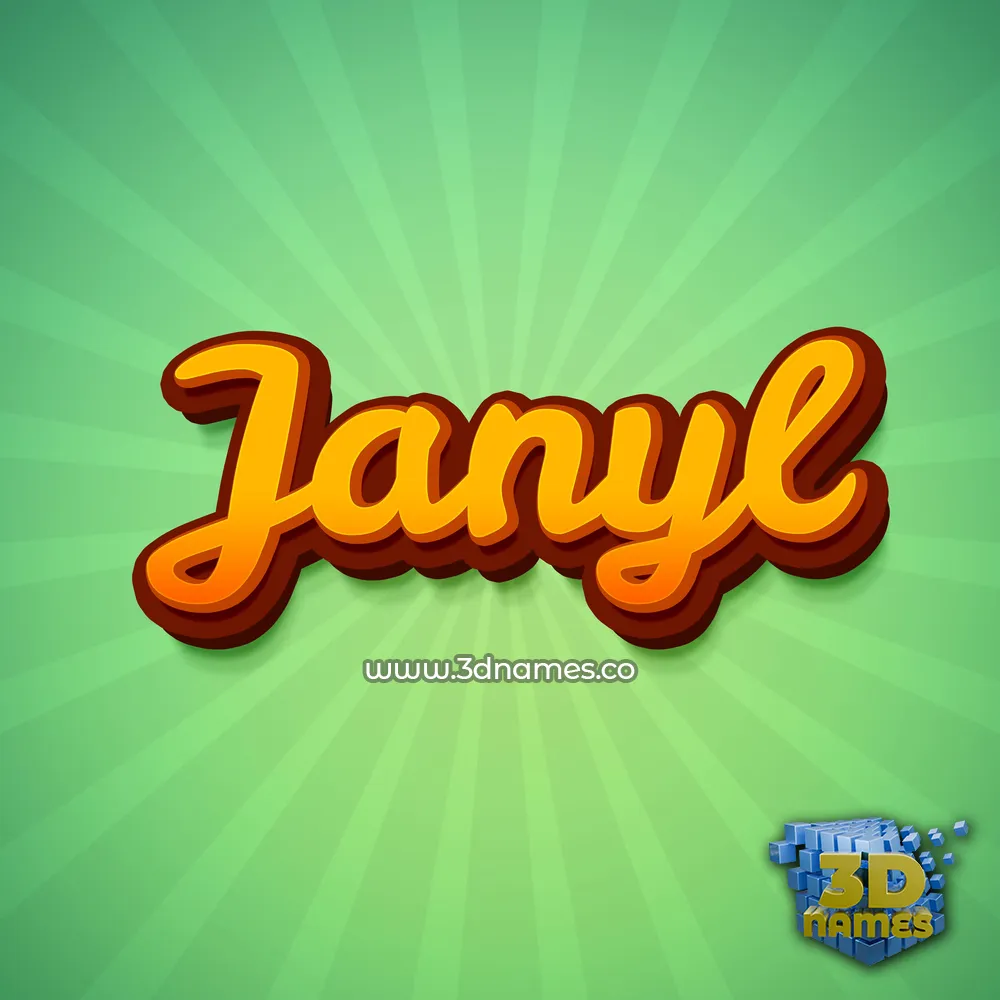 janyl in Green Rays style - 3D name wallpaper