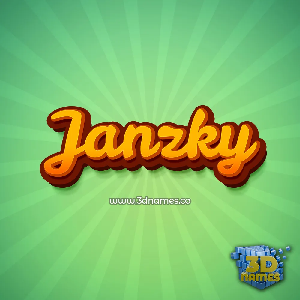 janzky in Green Rays style - 3D name wallpaper