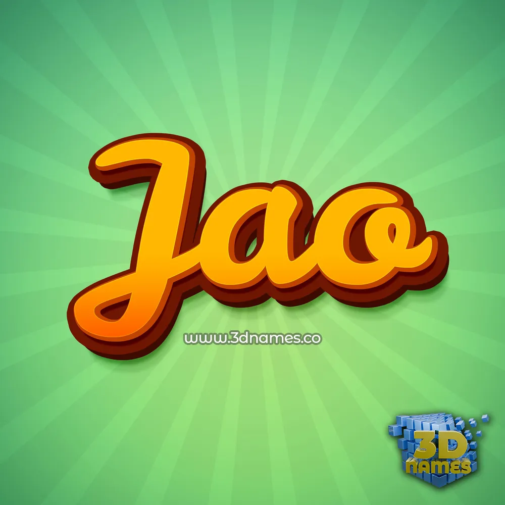 jao in Green Rays style - 3D name wallpaper