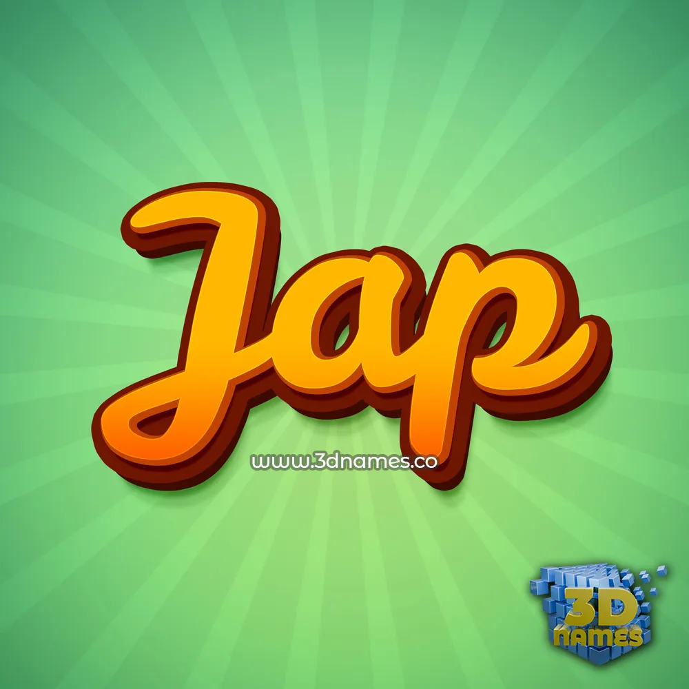 jap in Green Rays style - 3D name wallpaper
