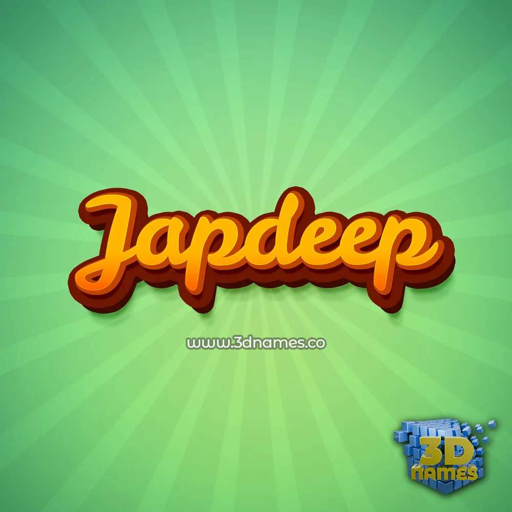 japdeep in Green Rays style - 3D name wallpaper