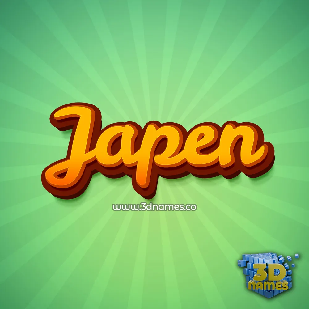 japen in Green Rays style - 3D name wallpaper