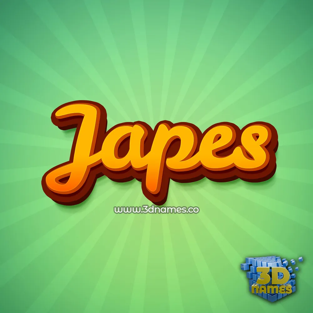 japes in Green Rays style - 3D name wallpaper