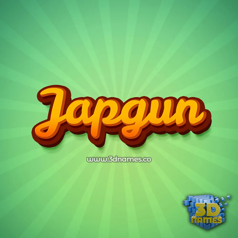 japgun in Green Rays style - 3D name wallpaper