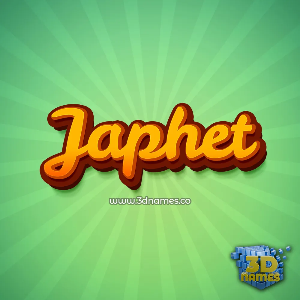 japhet in Green Rays style - 3D name wallpaper