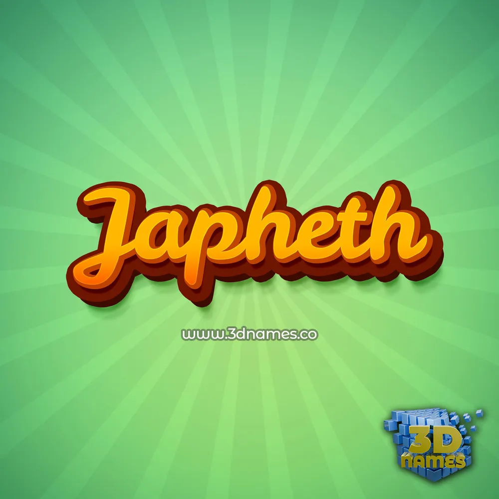 japheth in Green Rays style - 3D name wallpaper