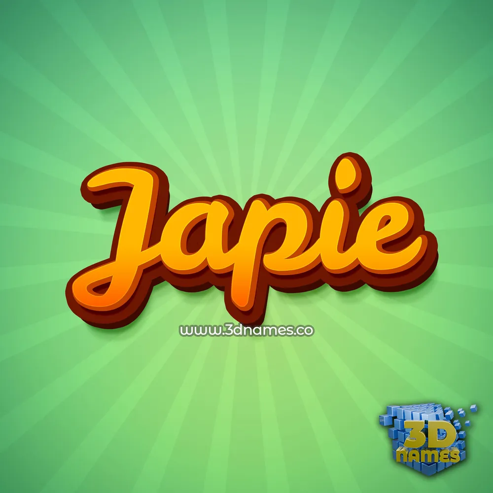 japie in Green Rays style - 3D name wallpaper