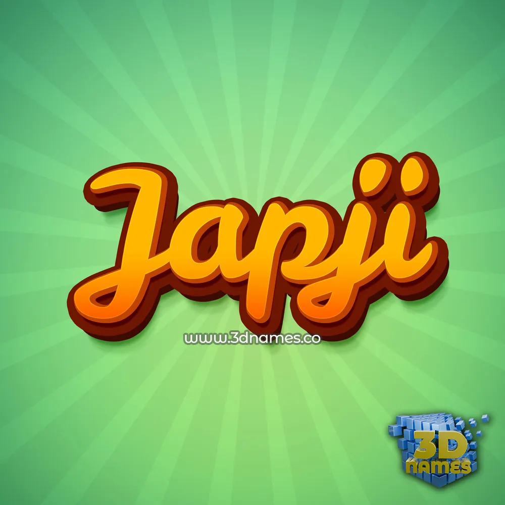 japji in Green Rays style - 3D name wallpaper