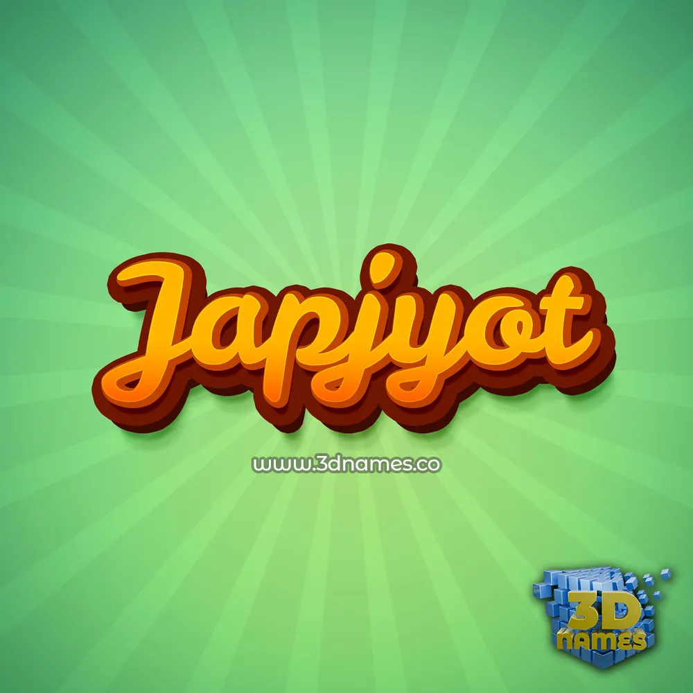 japjyot in Green Rays style - 3D name wallpaper