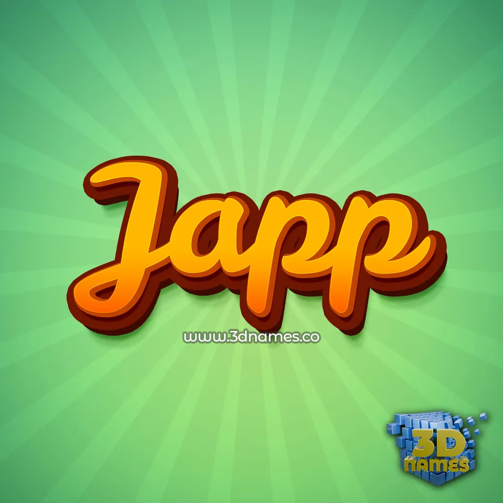 japp in Green Rays style - 3D name wallpaper