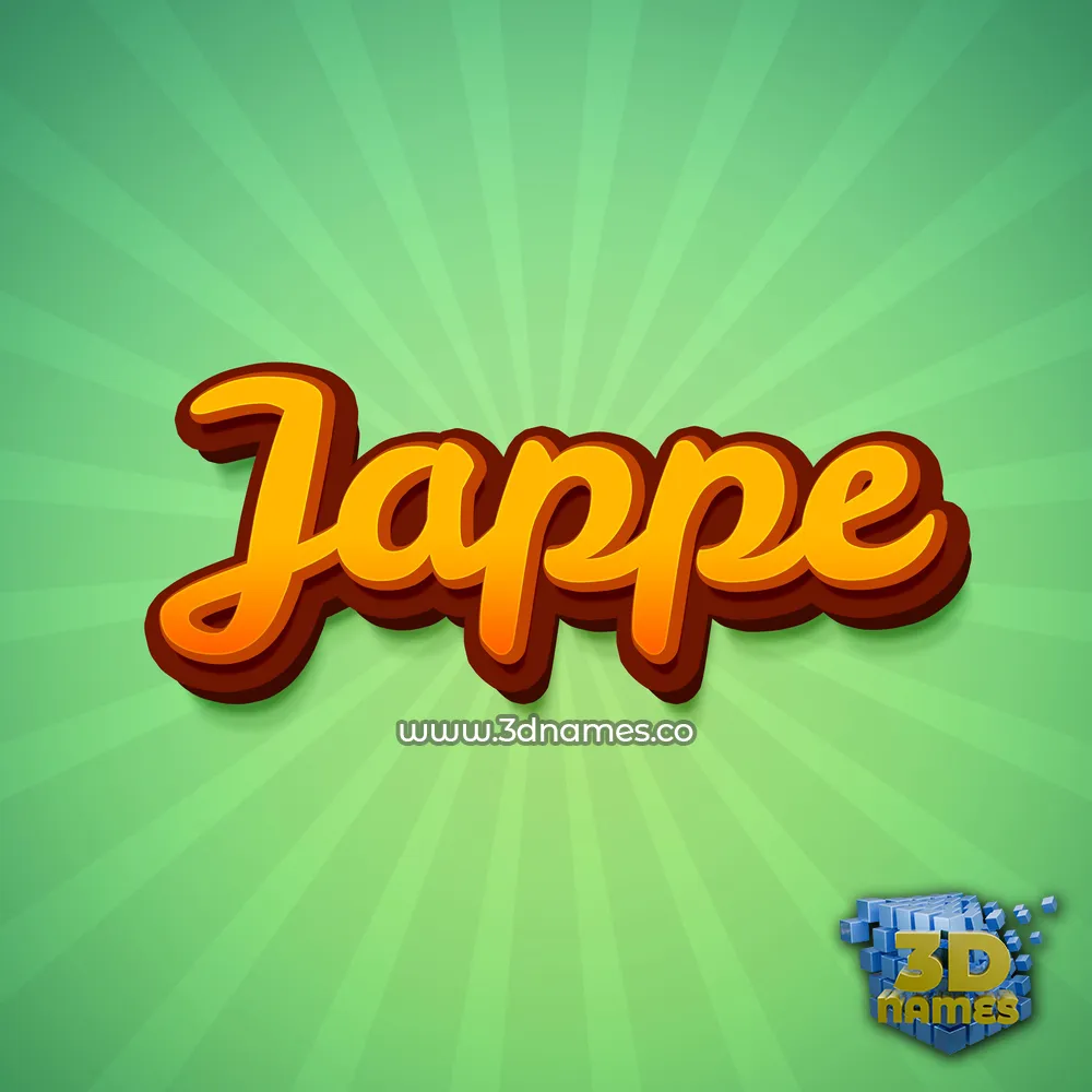 jappe in Green Rays style - 3D name wallpaper