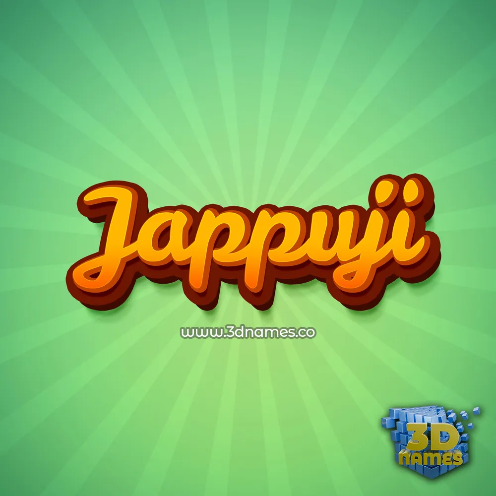 jappuji in Green Rays style - 3D name wallpaper