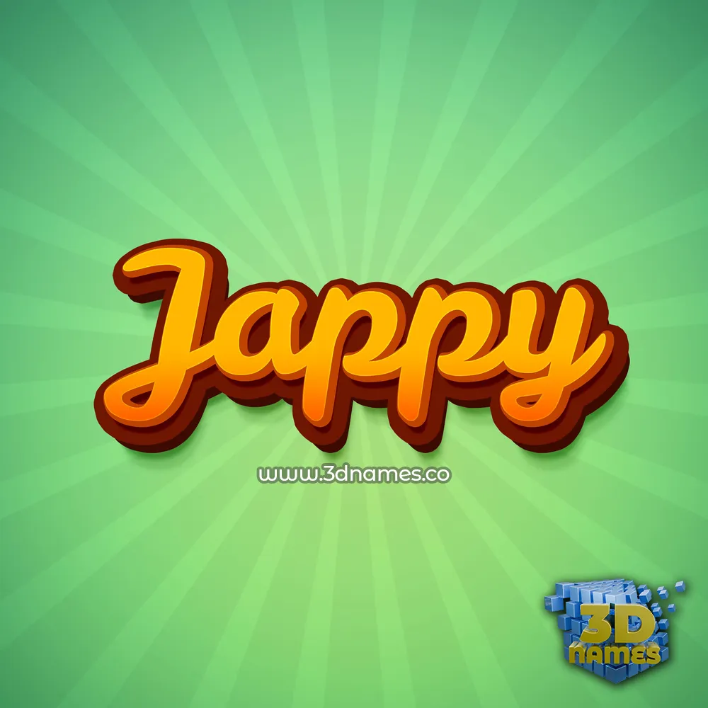 jappy in Green Rays style - 3D name wallpaper