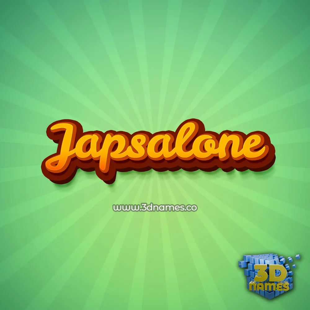 japsalone in Green Rays style - 3D name wallpaper