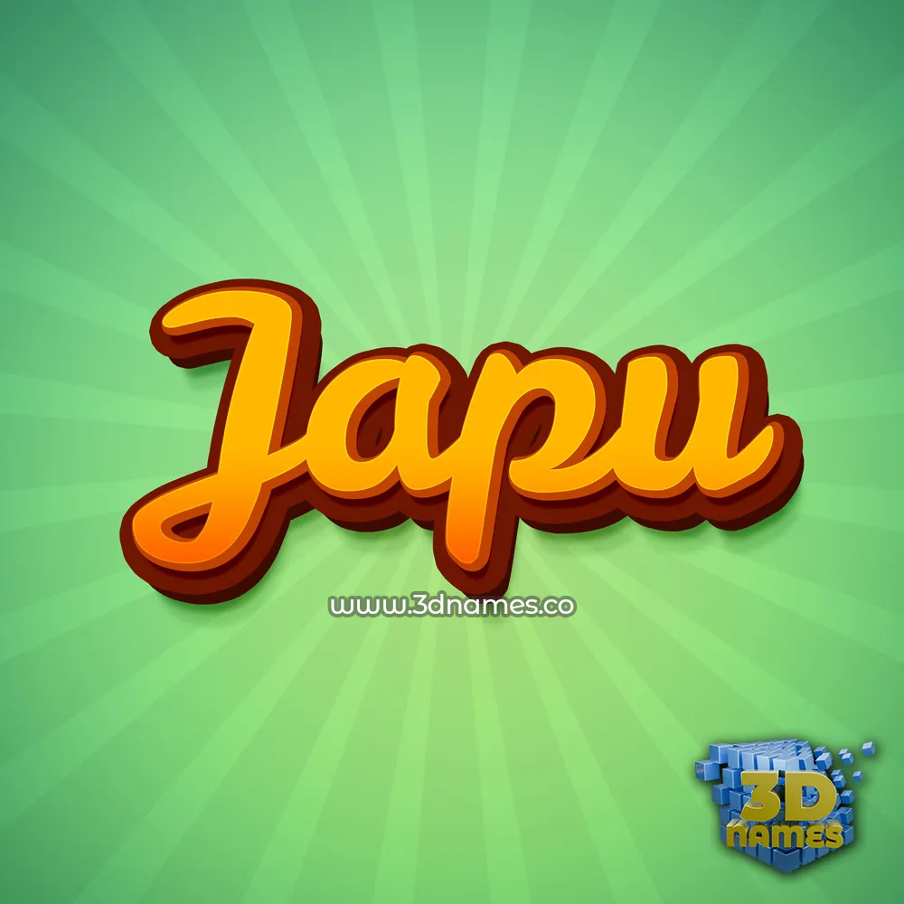 japu in Green Rays style - 3D name wallpaper