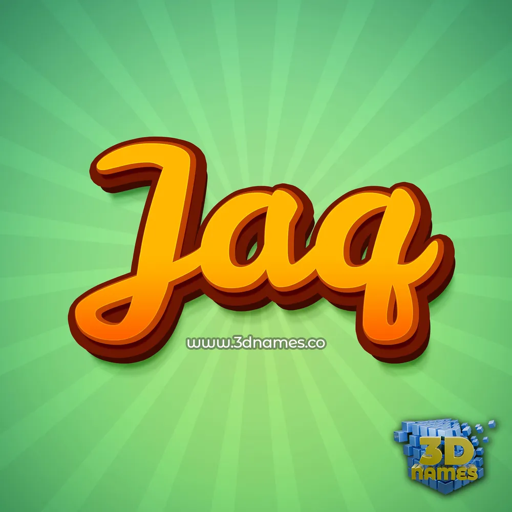 jaq in Green Rays style - 3D name wallpaper