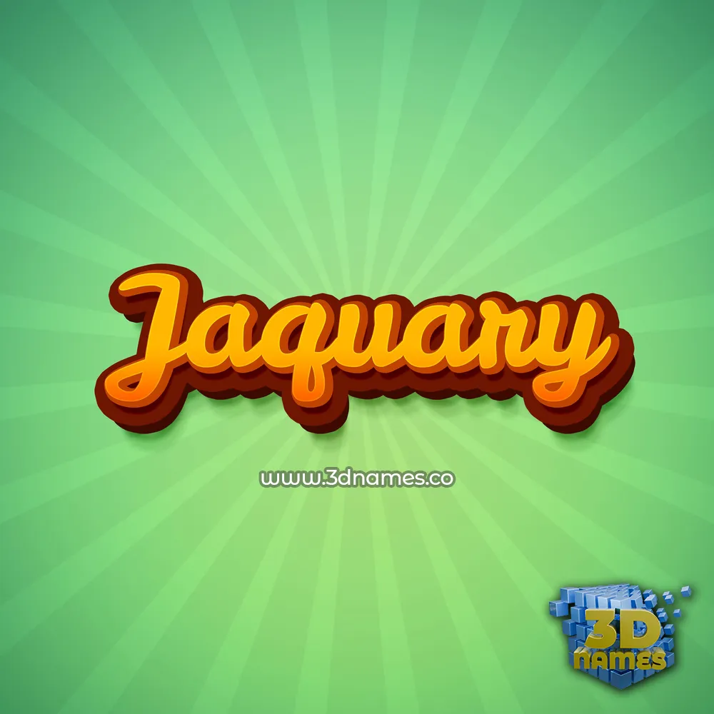 jaquary in Green Rays style - 3D name wallpaper