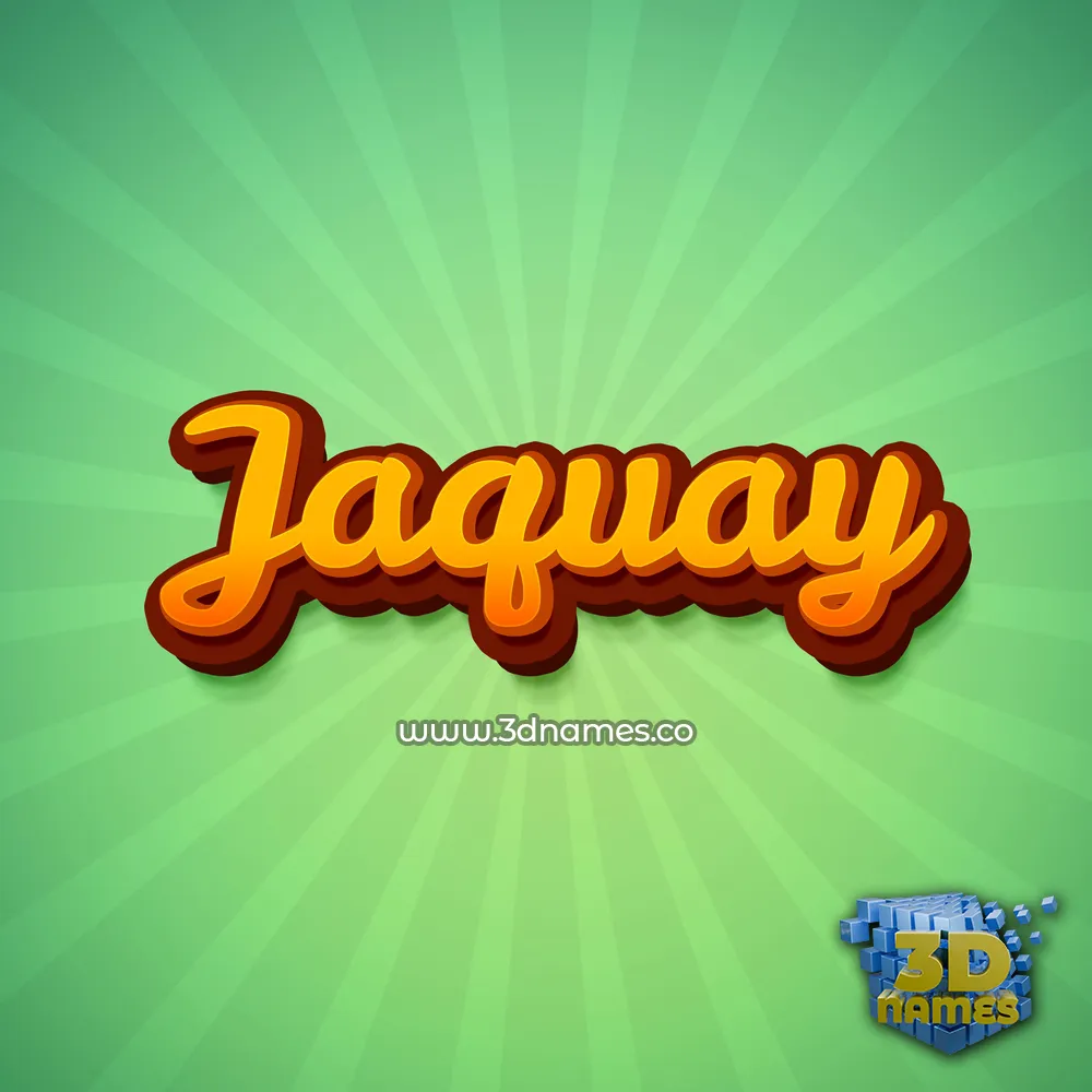 jaquay in Green Rays style - 3D name wallpaper