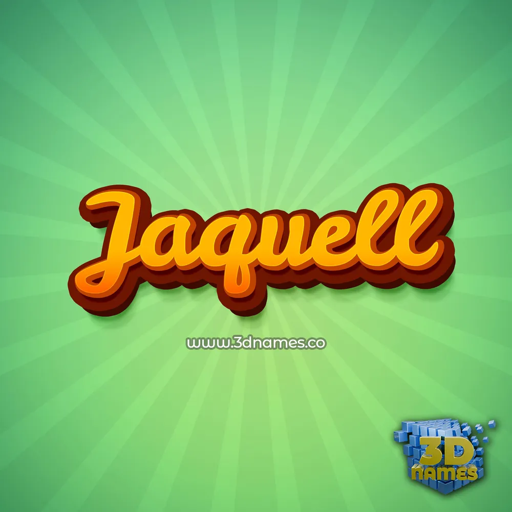 jaquell in Green Rays style - 3D name wallpaper
