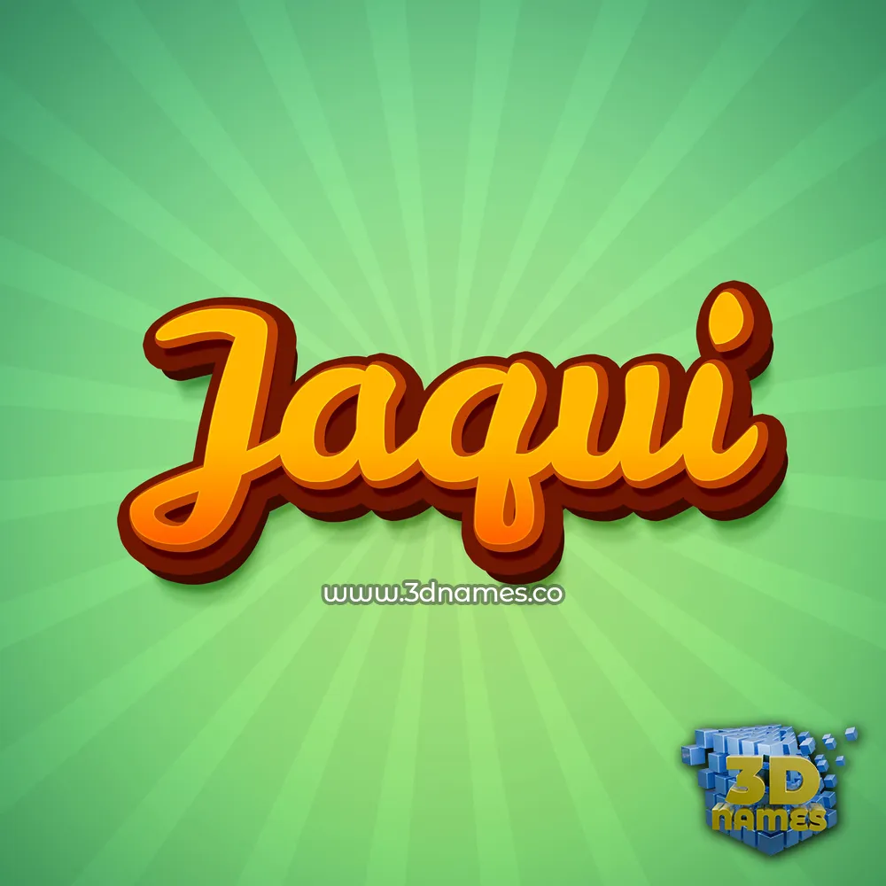jaqui in Green Rays style - 3D name wallpaper