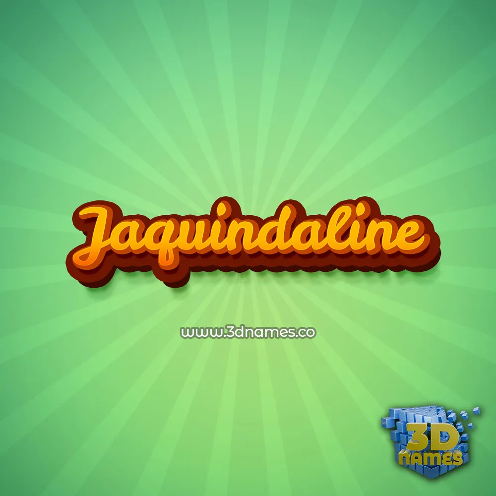 jaquindaline in Green Rays style - 3D name wallpaper