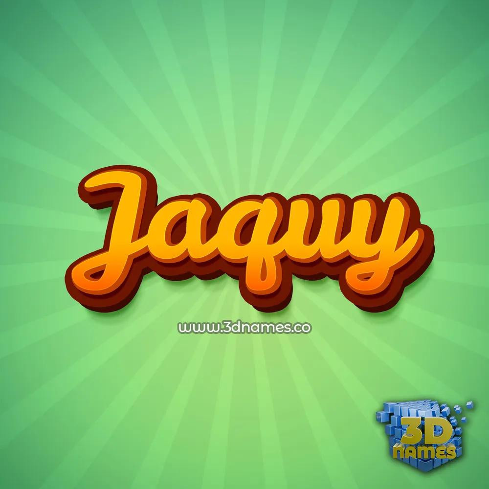 jaquy in Green Rays style - 3D name wallpaper
