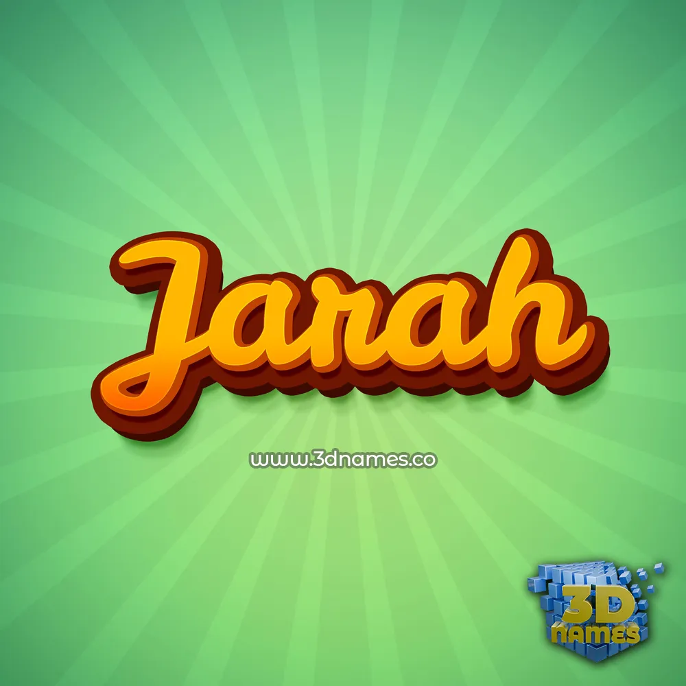 jarah in Green Rays style - 3D name wallpaper