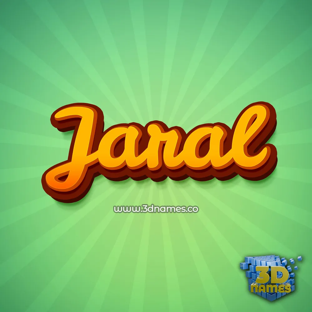 jaral in Green Rays style - 3D name wallpaper
