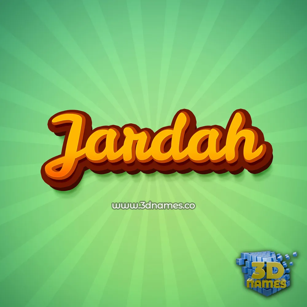jardah in Green Rays style - 3D name wallpaper