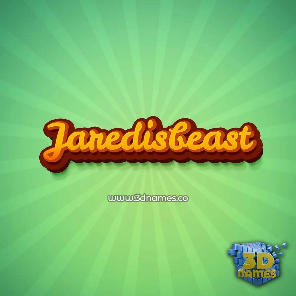 jaredisbeast in Green Rays style - 3D name wallpaper