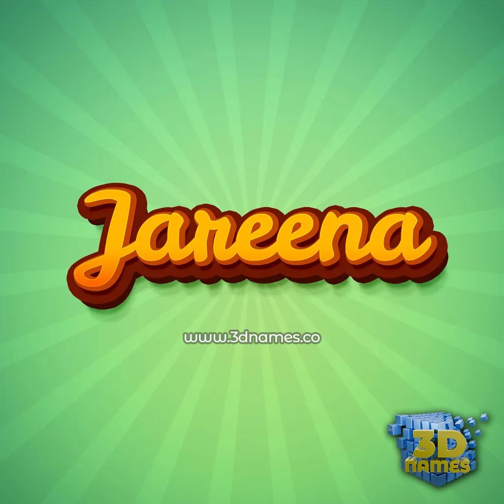 jareena in Green Rays style - 3D name wallpaper