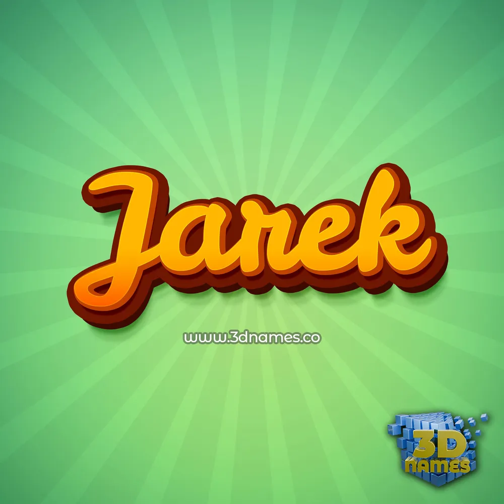 jarek in Green Rays style - 3D name wallpaper