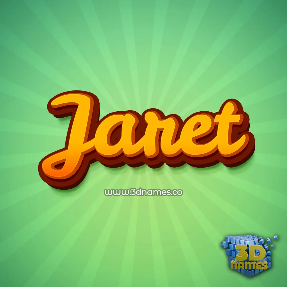 jaret in Green Rays style - 3D name wallpaper