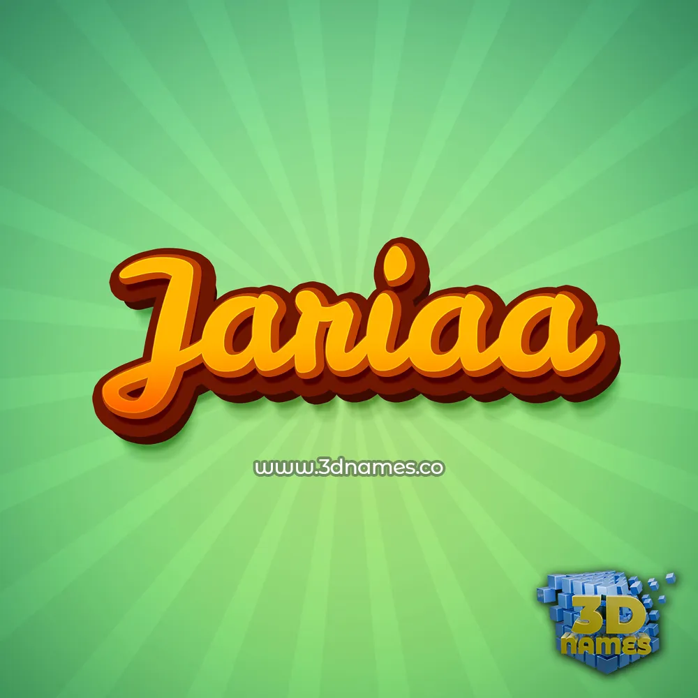 jariaa in Green Rays style - 3D name wallpaper