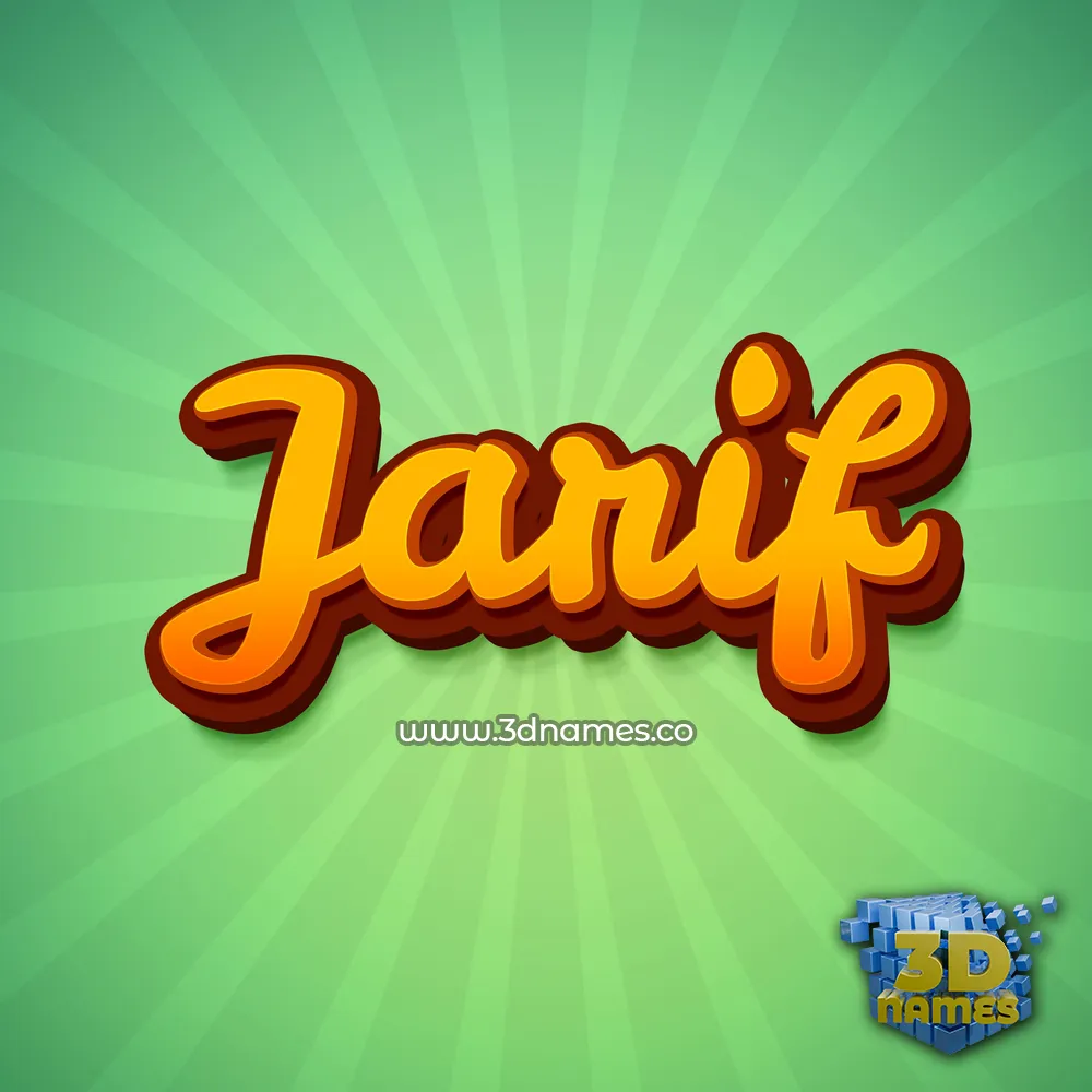 jarif in Green Rays style - 3D name wallpaper