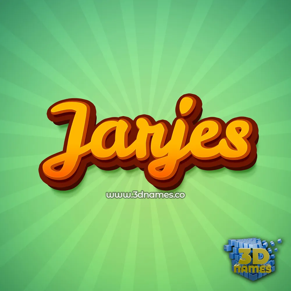 jarjes in Green Rays style - 3D name wallpaper