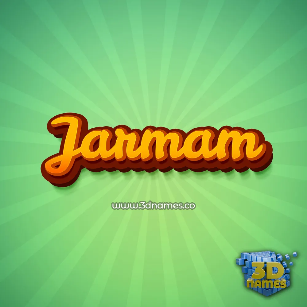 jarmam in Green Rays style - 3D name wallpaper