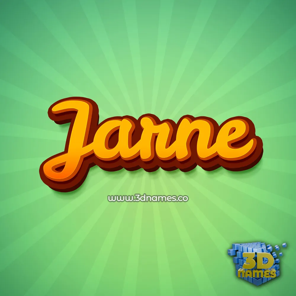 jarne in Green Rays style - 3D name wallpaper