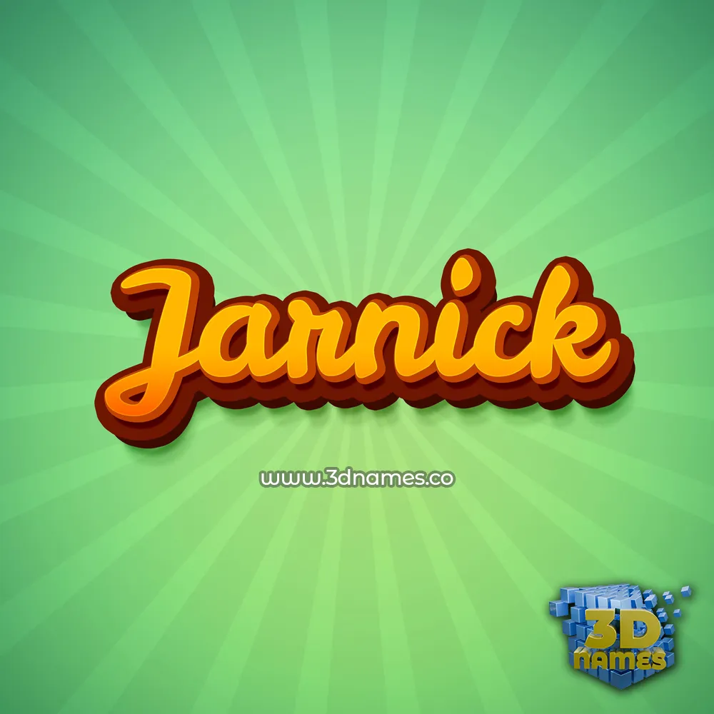 jarnick in Green Rays style - 3D name wallpaper