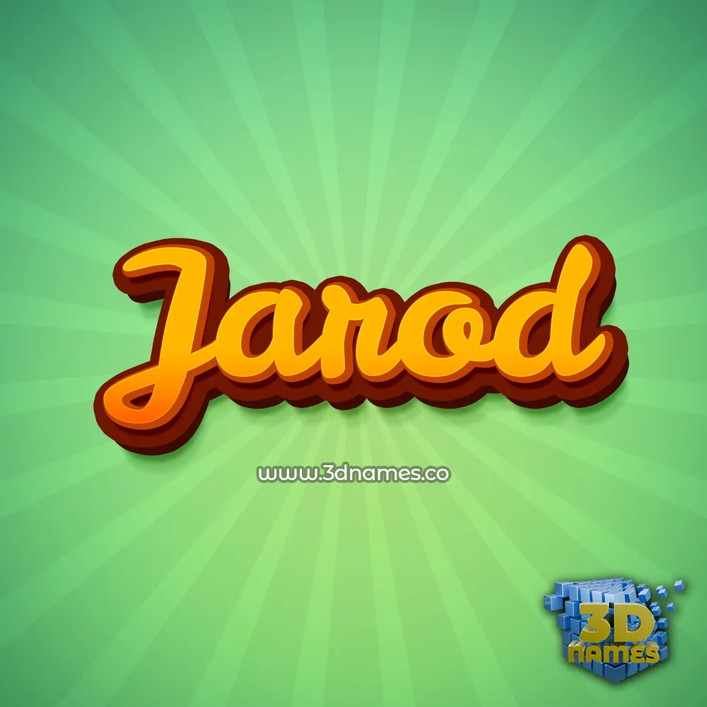 jarod in Green Rays style - 3D name wallpaper