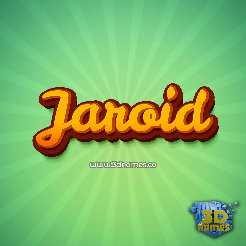 jaroid in Green Rays style - 3D name wallpaper