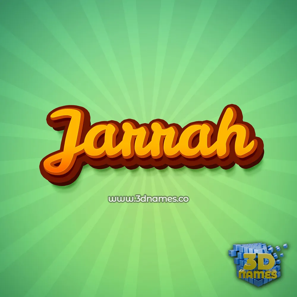 jarrah in Green Rays style - 3D name wallpaper