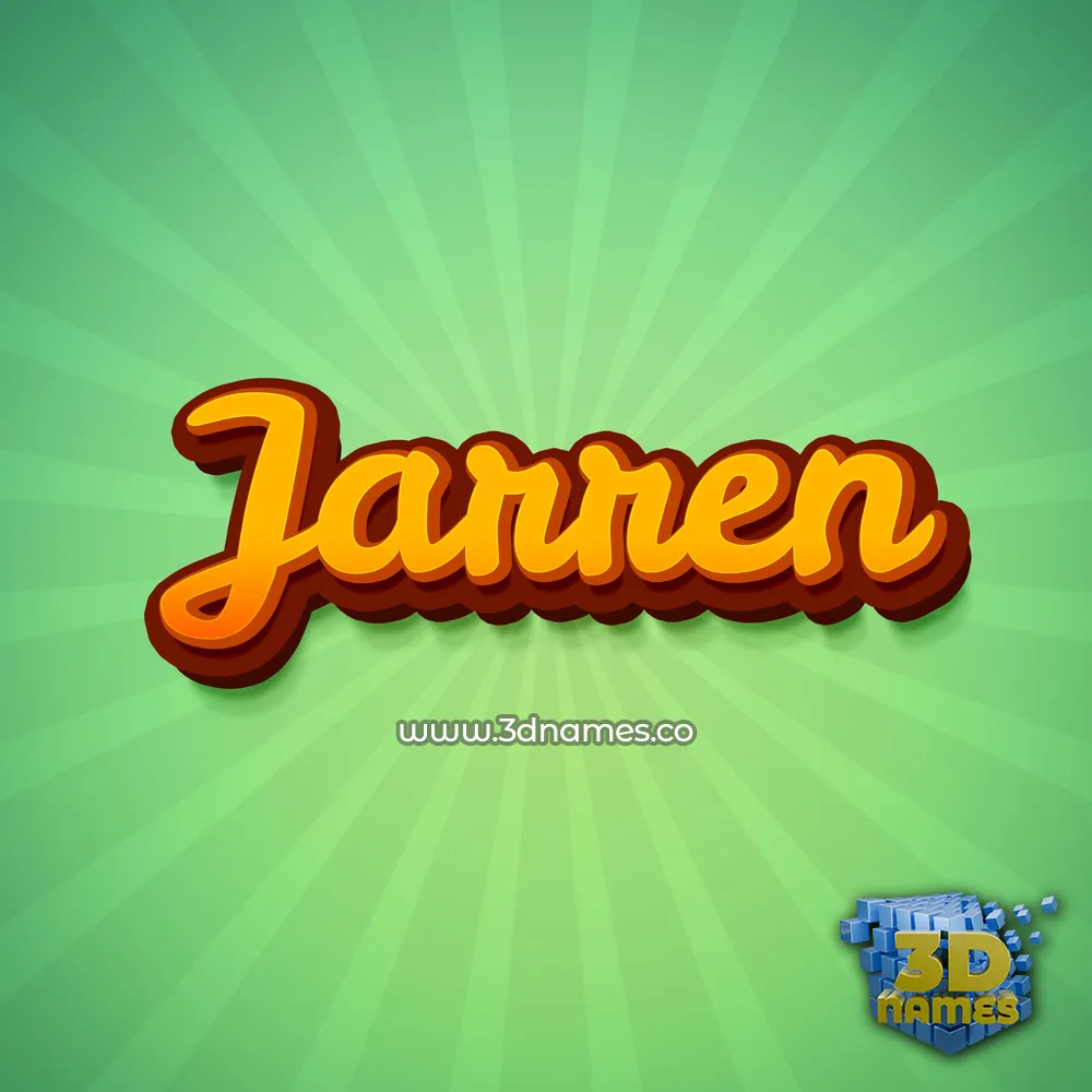 jarren in Green Rays style - 3D name wallpaper